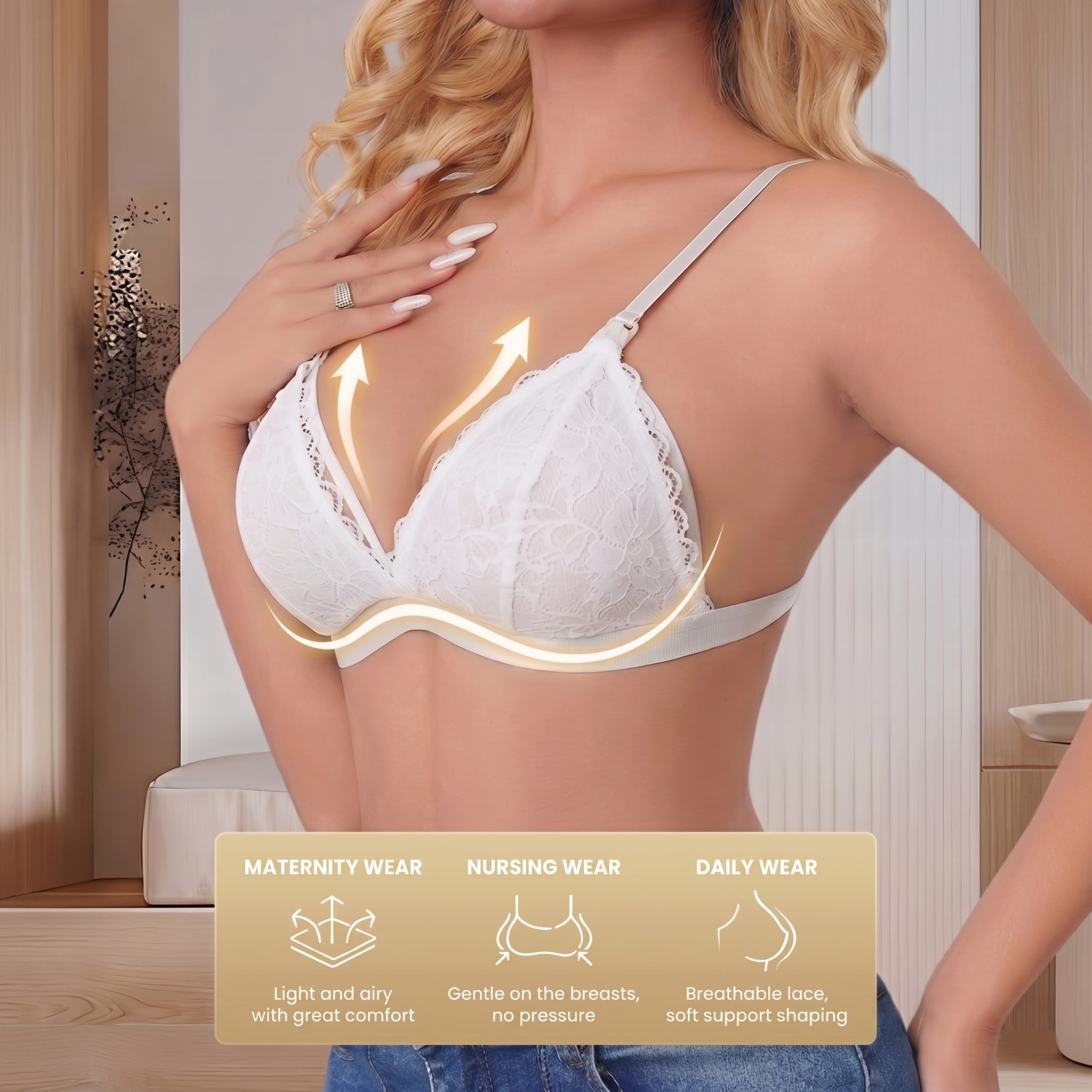 Women's White Lace Maternity N - Nursing Bra Clip incelemesi ve fiyatı