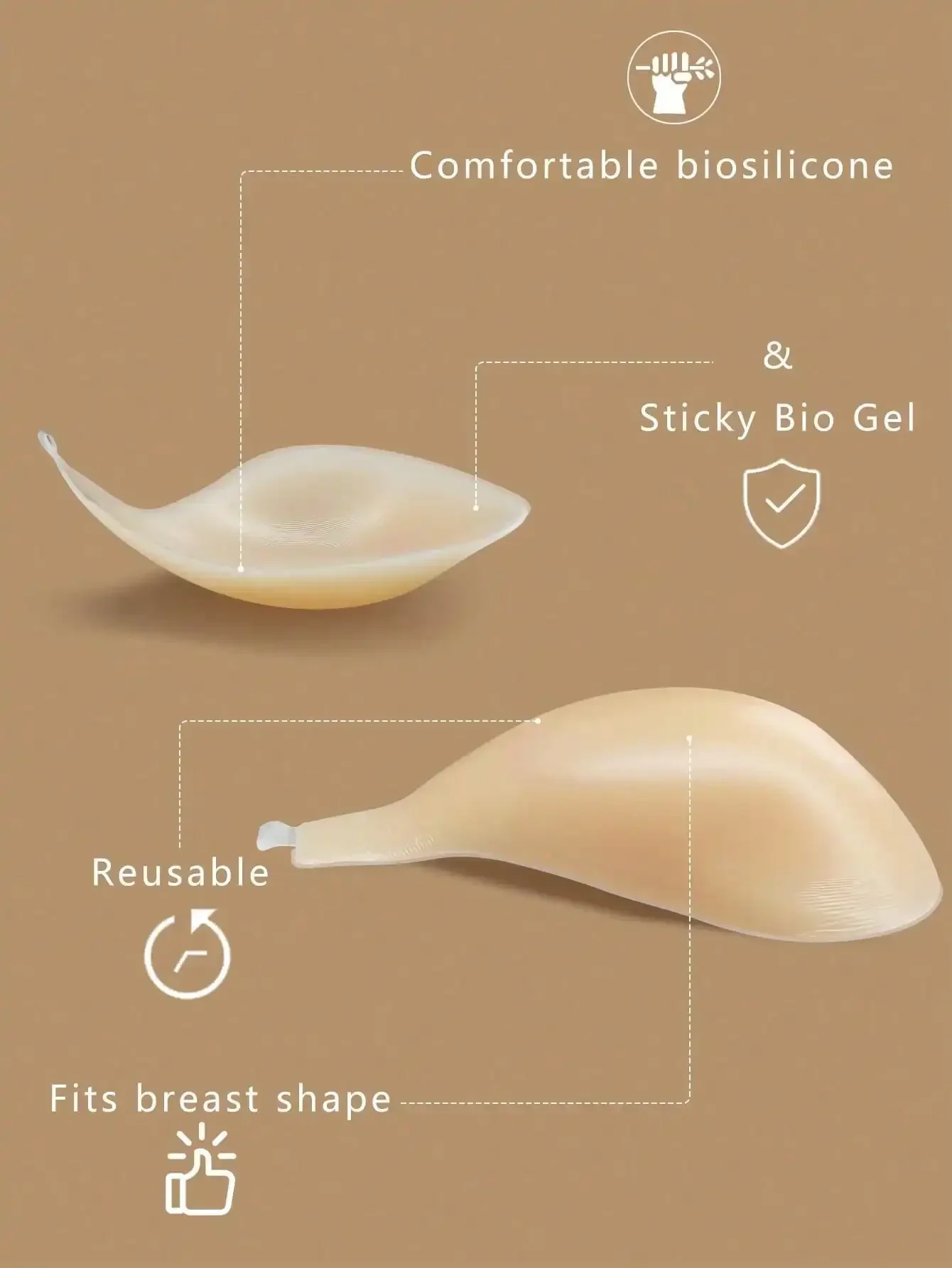 1pc Invisible Backless Straple - Push Up Bra Silicone incelemesi ve fiyatı